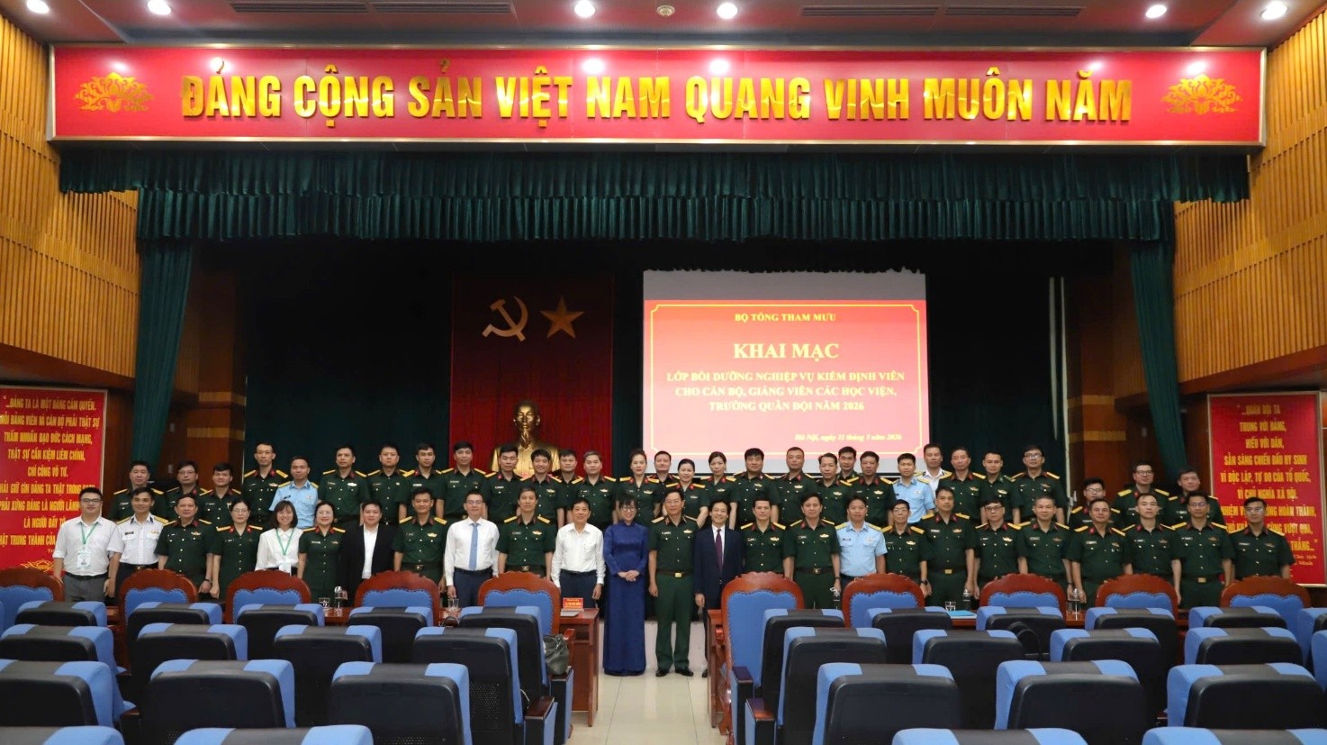Khai mạc bồi dưỡng nghiệp vụ kiểm định viên Khóa 51 cho cán bộ, giảng viên các Học viện, Nhà trường quân đội năm 2026