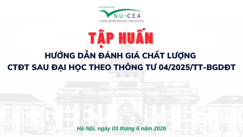 Tập huấn hướng dẫn đánh giá chất lượng chương trình đào tạo sau đại học theo Thông tư 04/2025/TT-BGDĐT