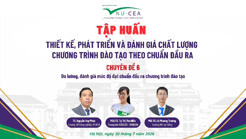 Tập huấn Thiết kế, phát triển và đánh giá chất lượng CTĐT theo Chuẩn đầu ra - Chuyên đề 6 - Đo lường, đánh giá mức độ đạt chuẩn đầu ra chương trình đào tạo