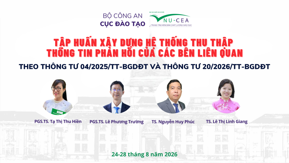 Trung tâm KĐCLGD - ĐHQGHN hỗ trợ tổ chức tập huấn xây dựng hệ thống thu thập thông tin phản hồi của các bên liên quan cho Cục Đào tạo, Bộ Công an