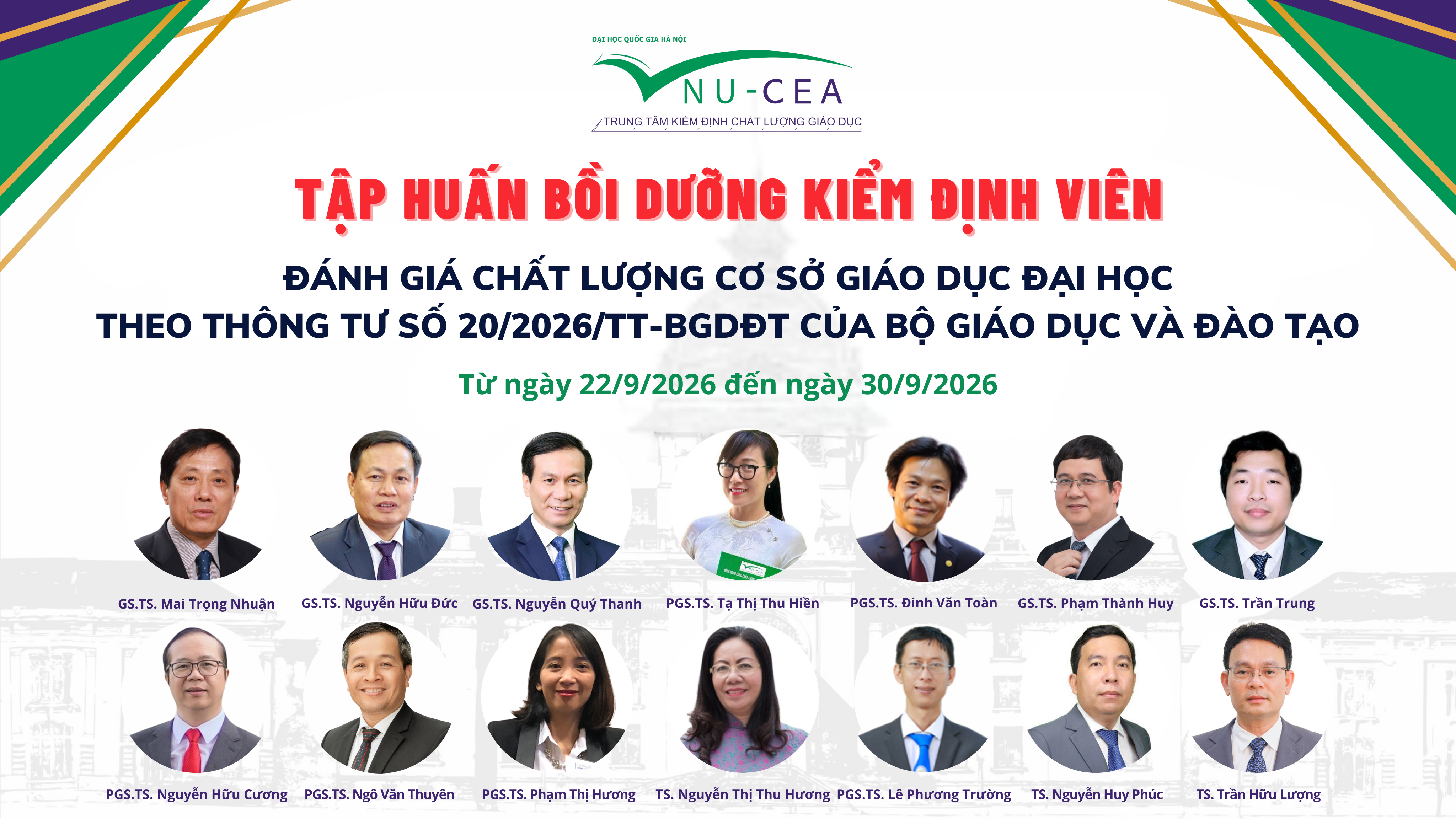 Trung tâm Kiểm định chất lượng giáo dục - ĐHQGHN tổ chức thành công Chương trình Tập huấn bồi dưỡng kiểm định viên về đánh giá chất lượng cơ sở giáo dục đại học theo Thông tư 20/2026/TT-BGDĐT