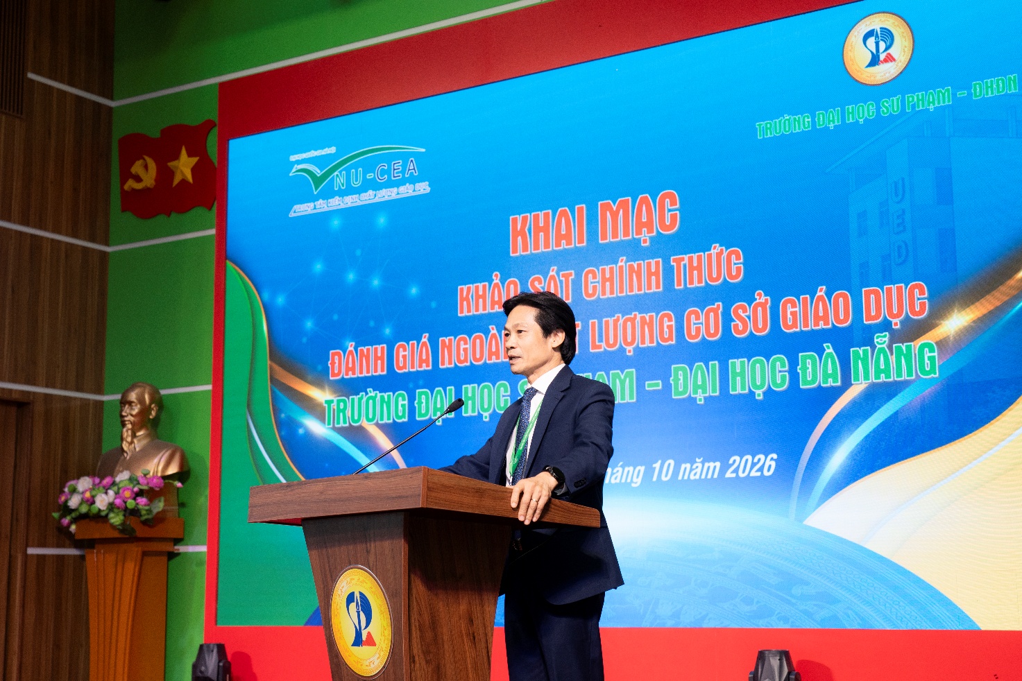 PGS.TS. Đinh Văn Toàn, Phó Giám đốc Trung tâm KĐCLGD - ĐHQGHN phát biểu